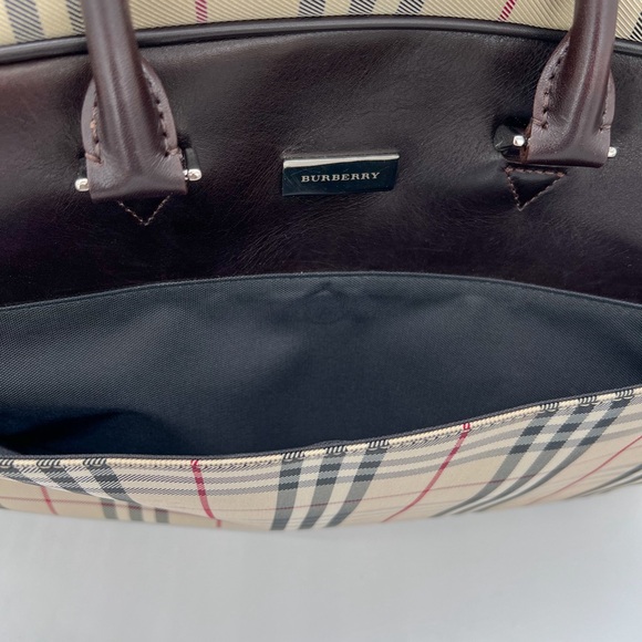 BURBERRY Check 2way Shoulder Handbag Weekender Travel Duffle Bag - Picture 14 of 15